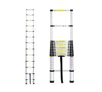 Telescopic Ladder, 3.8m Multi-purpose Aluminium Ladder, Non-Slip Extendable Ladder, Robust Portable Stepladder, for Home/Office/Warehouse/Loft
