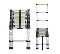 Telescopic Ladder, 4.4m Multi-purpose Aluminium Ladder, Non-Slip Extendable Ladder, Robust Portable Stepladder, for Home/Office/Warehouse/Loft