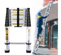 Telescopic Ladder 5M/16.4FT Thickened Aluminium Extension Telescoping with Non-Slip Feet, Multi Purpose Folding Ladders,Max Load 330lbs/150kg for Home Loft Roof Attic Caravans Garden and Outdoor Use