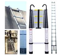 Telescopic Ladder, 6.2m Multi-purpose Aluminium Ladder with Hook, Non-Slip Extendable Ladder, Robust Portable Stepladder, for Home/Office/Warehouse/Loft