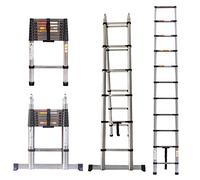 Telescopic Ladder 8.5ft Multi-Purpose Telescoping Folding Ladder 9 Steps Extendable Foldable Ladder 2.6m Portable Loft Ladder, 330lb Load Capacity