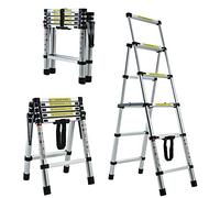 Telescopic Ladder DIY Aluminum Alloy Folding Extendable Extension Ladder for Home Office Loft Use (4+5 steps)