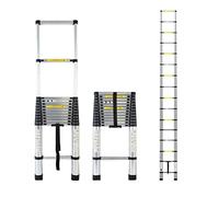 Telescopic Ladder Extendable Aluminum Multi Function Ladder for Home Use Max Load 150kg 330lbs Ideal for Loft and Roof Access Compact and Design