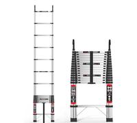 Telescopic Ladder for Attic, Portable Stainless Steel Extension Ladder Adjustable Height, Max Load150kg/330lb (4.4m(14.5ft))