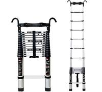 telescopic ladder, Multi-Purpose Extendable Ladder 8m/ 7m/ 6m/ 5m/ 4m/ 3m/ 2m/ 1m Telescoping Ladder with Detachable Hook(2.4m/7.9ft)