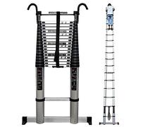 Telescopic Ladder, Multi-Purpose Extendable Ladder Aluminum Telescoping Ladder with Hook, 8m/ 7m/ 6m/ 5m/ 4m/ 3m/ 2m/ 1m(6.3m/20.5ft)
