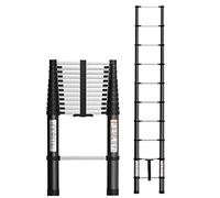 Telescopic Ladder, Multi-Purpose Extendable Ladder Black Telescopic Ladder, 8m 7m 6m 5m 4m 2m Aluminum Telescoping Ladder(3.9m/12.7ft)