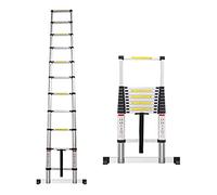 telescopic ladder, Multi-Purpose Extendable Ladder Telescoping Extension Ladder 20ft / 16ft / 12.5ft / 10.5ft, Aluminum for Rooftop RV(4.6m/15 ft)