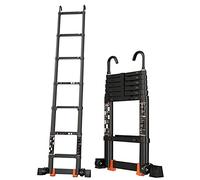 telescopic ladder, Multi-Purpose Extendable Ladder Telescoping Ladder for RV/Rooftop Tent/Attic, 5m/4m/3m/2m Aluminum Extension with De(4.7m/15ft)