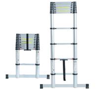 Telescopic Ladder Multi Purpose Upto 2.6m Max Height 8 Steps Soft Close System, and Base Stabaliser Bar For Extra Safety and Stability Safe Sturdy and Lightweight TUFFMATE