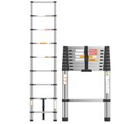 Telescopic Ladder, Stainless Steel Extendable Ladder, Multi-height Adjustment, Max Load150kg/330lb, Convenience for Home, Attic Access, Warehouse Work (2.6m(8.5ft))