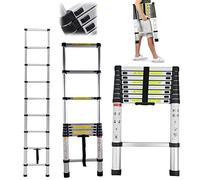 Telescopic Ladders 2.6 m, Extendable Aluminium Ladders 8.5 m Folding Extension Telescopic Portable 9 Stage Loft Ladder Foldable DIY Versatile