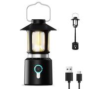 Telescopic LED Camping Lantern Rechargebale, 8000mAh Battery Powered Vintage Camping Lights, 3 Light Modes, Stepless Dimming Tent Lights, Emergency Light for Power Outages, Outdoor Work, Hiking