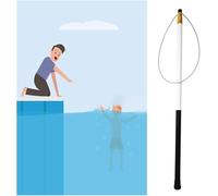 Telescopic Lifesaving Rescue Pole - Retractable Pool Safety Hook for Drowning Prevention, Emergency Water Park Equipment (4ft-21.3ft) - Essential for Water Safety