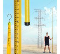Telescopic Measuring Rod Stick, Lightweight Survey Pole with Carrying Bag, Insulated Height Stick for Lineman Live Power Line Work/Construction, 35kv-500kv Voltage(Yellow,39.4ft/12m)