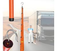 Telescopic Measuring Ruler,Epoxy Resin Height Measuring Stick for Live Power Lines and Construction Height Measuring Stick Lineman w/Hook Yellow-18m/59ft