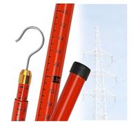 Telescopic Measuring Stick, 39ft High Voltage Insulated Rescue Hook for Linemen, Live Power Line Work - Durable & Safe