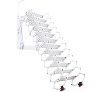 Telescopic Metal Folding Ladder with Accessories - Wall Mounted Manual Attic Stairs, Space-Saving Screw Fixed Design for Easy Access to Attics