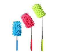 Telescopic Microfiber Hand Duster 3PCS Extendable Bendable Duster Dusting Brush Set with Telescoping Extendable Telescopic Handle Pole Flexible Long Microfiber Duster Head Noodle for Home Office