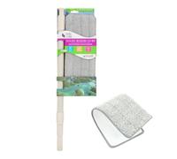 Telescopic Microfibre Flat Mop, Extendable Handle to 120cm, Wet and Dry Use, Removes Grease Dirt and Bacteria, Machine Washable Head, No Chemical Cleaners Required, Allergy and Asthma Friendly