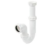 Telescopic P Trap White 40MM, Compression Connection, Polypropylene Construction, 1 in Pack