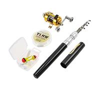 Telescopic Pen Fishing Rod and Reel Combo Set with Aluminum Alloy, Fishing Line, and Tackle Box for Boat Ice Fishing