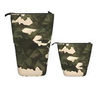 Telescopic Pencil Bag Pen Holder Pop Up Standing Pencil Case Army camouflage Cute Pencil Pouch Bag Stand Up Pen Bag Makeup Cosmetics Bag for Adult Office Supplies