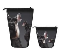 Telescopic Pencil Bag Pen Holder Pop Up Standing Pencil Case Cute schnauzer dog Cute Pencil Pouch Bag Stand Up Pen Bag Makeup Cosmetics Bag for Adult Office Supplies
