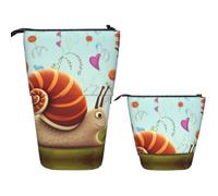 Telescopic Pencil Bag Pen Holder Pop Up Standing Pencil Case Cute Snail Cute Pencil Pouch Bag Stand Up Pen Bag Makeup Cosmetics Bag for Adult Office Supplies