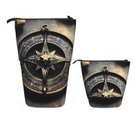 Telescopic Pencil Bag Pen Holder Pop Up Standing Pencil Case Magical Design Norse Runes Compass Cute Pencil Pouch Bag Stand Up Pen Bag Makeup Cosmetics Bag for Adult Office Supplies