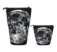 Telescopic Pencil Bag Pen Holder Pop Up Standing Pencil Case Moon Cute Pencil Pouch Bag Stand Up Pen Bag Makeup Cosmetics Bag for Adult Office Supplies