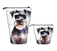 Telescopic Pencil Bag Pen Holder Pop Up Standing Pencil Case Well-behaved schnauzer Cute Pencil Pouch Bag Stand Up Pen Bag Makeup Cosmetics Bag for Adult Office Supplies