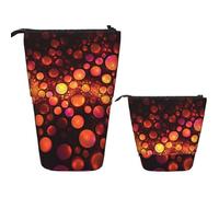 Telescopic Pencil Case Pop Up Pencil Bag Cute Telescopic Pen Holder Many Colored Circles Standing Pencil Pouch