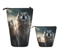 Telescopic Pencil Case Pop Up Pencil Bag Cute Telescopic Pen Holder Wolf Tribe Standing Pencil Pouch