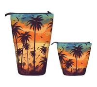 Telescopic Pencil Case Stationery Case For Office Palm Trees In The Desert At Sunset Standing Pencil Bag Pop Up Pencil Holder Pen Holder For Holiday Gift Stand-Up Organizer Retractable Pencil Pouch
