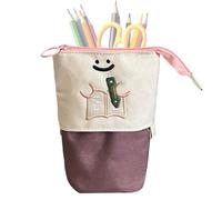 Telescopic Pencil Case - Telescopic Stationery Organizer,Foldable Book Pattern Zipper Pen Case | for Kids, Adult, Home, Travel, College, Dorm, Room, Study, Storage