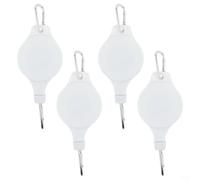 Telescopic Plant Pulley Hook for Hanging Baskets, Adjustable Retractable Hanger with Carabiner Clips for Garden Balcony Yard, Easy Raise Lower Flower Pot Holder, White(4)