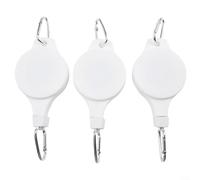Telescopic Plant Pulley Hook for Hanging Baskets, Adjustable Retractable Hanger with Carabiner Clips for Garden Balcony Yard, Easy Raise Lower Flower Pot Holder, White(3)