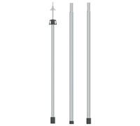 Telescopic pole 102-260cm Aluminium adjustable tarp tent awning support silver.