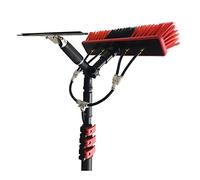 Telescopic Pole Window Cleaning Pole | 35cm Brush Head & Squeegee | Extendable Cleaner Conservatory Roof Suitable for Photovoltaic Panel Cleaning Trucks,10.8 M