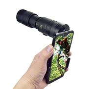 Telescopic Portable 4K 10-300 x 40 mm Super Telephoto Zoom Monocular Telescope Waterproof Fog Proof Monocular for Smartphones Bird Watching/Hunting/Camping (with Tripod and Clip) (A)