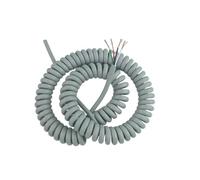 Telescopic power cord,cable cord 4 Cores 22AWG Shrinkable Telescopic Wire Gray 0.3mm2 Spring Spiral Cable 1 Meter 20 Meters Stretchable Cable spiral extension(Stretch 8Meters)