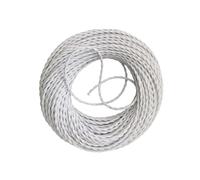 Telescopic power cord,outdoor extension 2 x 0.75mm Vintage Twisted Fabric Electrical Wire Black Braided Lamp Cord Copper Textile Cable solar sheathed(White)