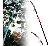Telescopic Professional Tree Saw with Curved Hook Branch Saw - 65Mn Steel Hand Saw for Fruit Trees, Aluminum Telescopic Rod, Reinforced Design