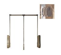 Telescopic Pull-down Wardrobe Rod, Full-length Buffer Cabinet Rails, Easy and Smooth Return Easy to Pull Down to Hang Hangers Save Space(Color1,850-1150mm)