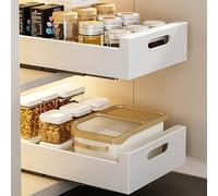 Telescopic Pull Out Kitchen Drawer Baskets, Hole-Free Design for Easy Access, Perfect for Kitchen Cabinets and Pantry Storage