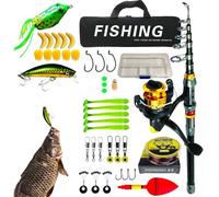 Telescopic Rod,Complete and Balanced Set | Telescopic Rod and Reel Combo | for Beginners and Adults in and Outdoor Activities