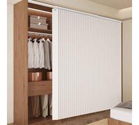 Telescopic Rod Folding Door Curtain - Room Darkening Privacy Pleated Curtain with Magnetic Closure for Closet - 180x200cm (W x H) - Ideal for Home Décor