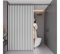 Telescopic Rod Folding Door Curtains Room Darkening Privacy Pleated Curtain with Magnetic Closure Ideal for Closet & Doorways 180x200cm (W x H)