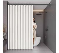Telescopic Rod Folding Door Curtains Room Darkening Privacy Pleated Design with Magnetic Closure Ideal for Closet & Home Use (W 150*H 200cm)
